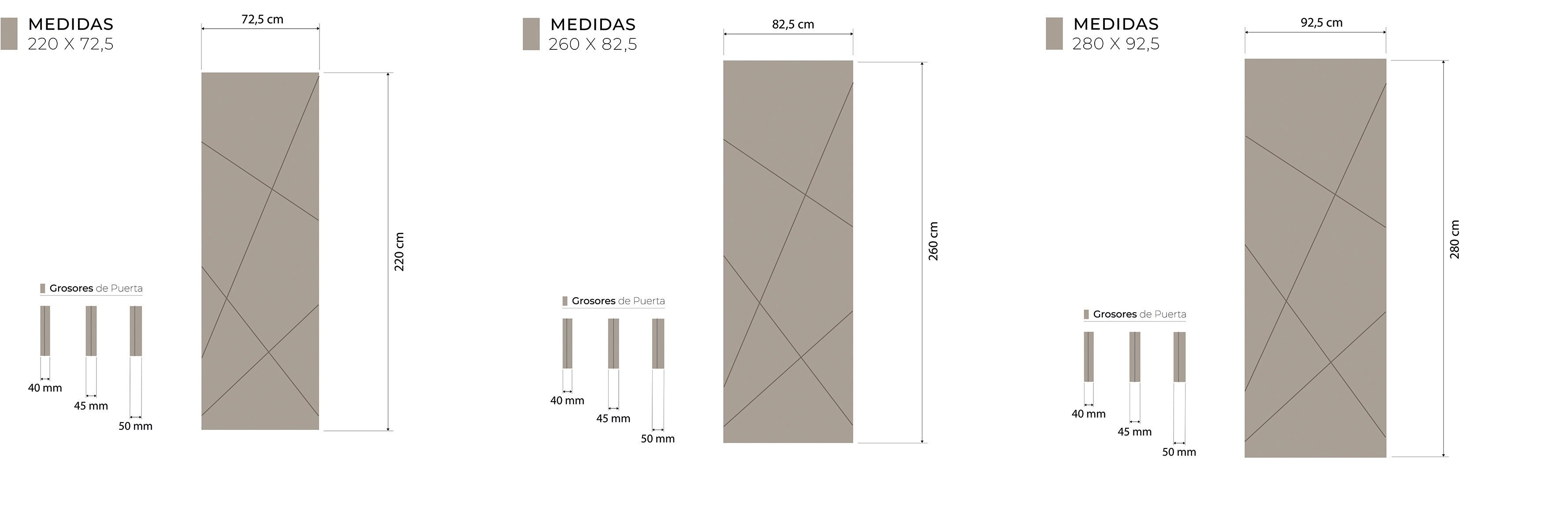 Medidas técnicas Venus Corredera Techo